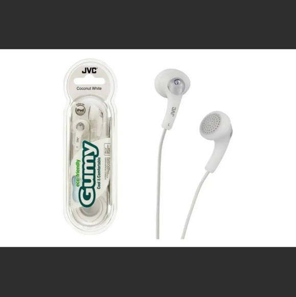 10 for 100. JVC gummy coconut white stereo headphones with remote and microphone - Picture 1 of 3